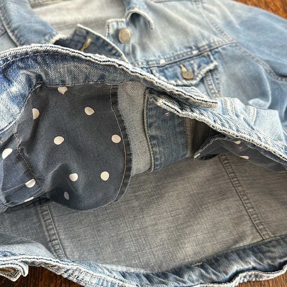 American Eagle 100% Cotton Distressed Denim Jean Jacket, XL - Picture 10 of 11